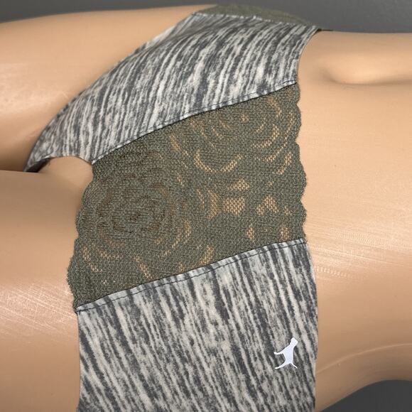 Victoria's Secret PINK Hipster Panty Size Medium Stretch Lace Green Heathered - Picture 2 of 7